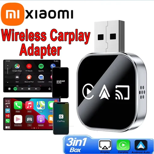 Xiaomi Upgrade 3 en 1 adaptador inalámbrico de enlace de espejo Carplay con cable instantáneo a conversión inalámbrica Plug & Play para Carplay con cable