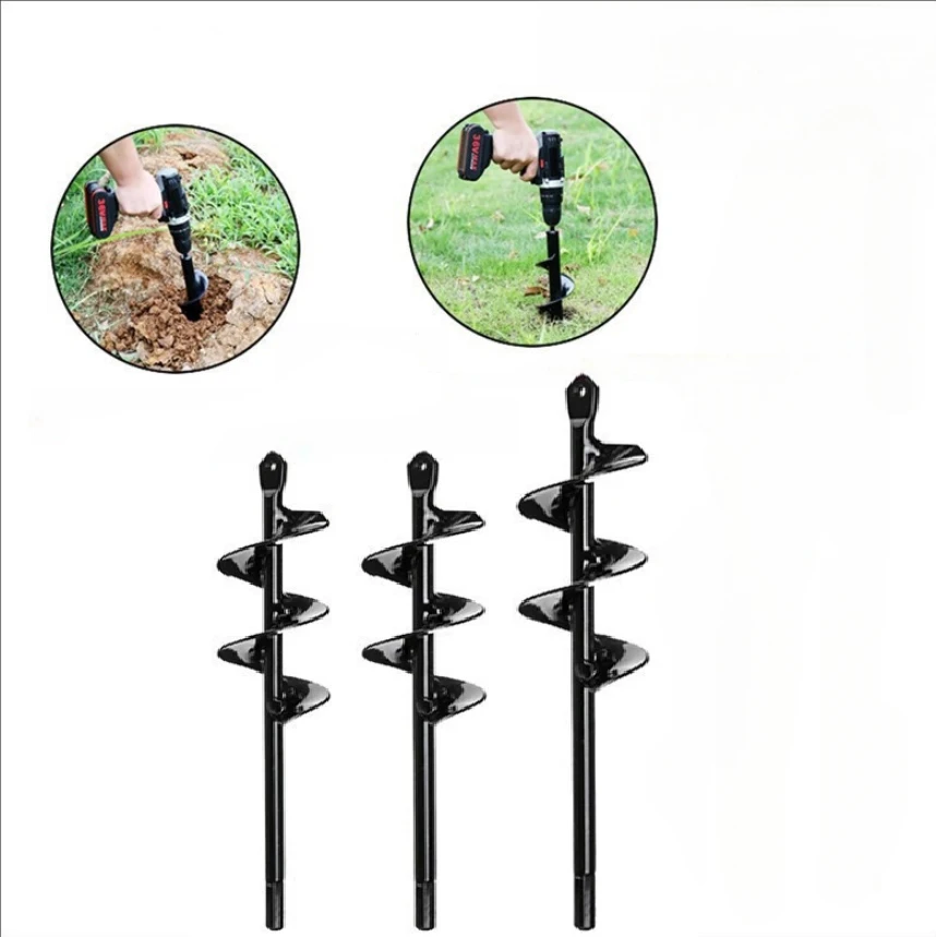 Metal Drill Bit Set Steel Gardening Tools Yard Spiral Rod Loose Soil Digging Pit Sowing Planting Flowers And Trees Plant Tool