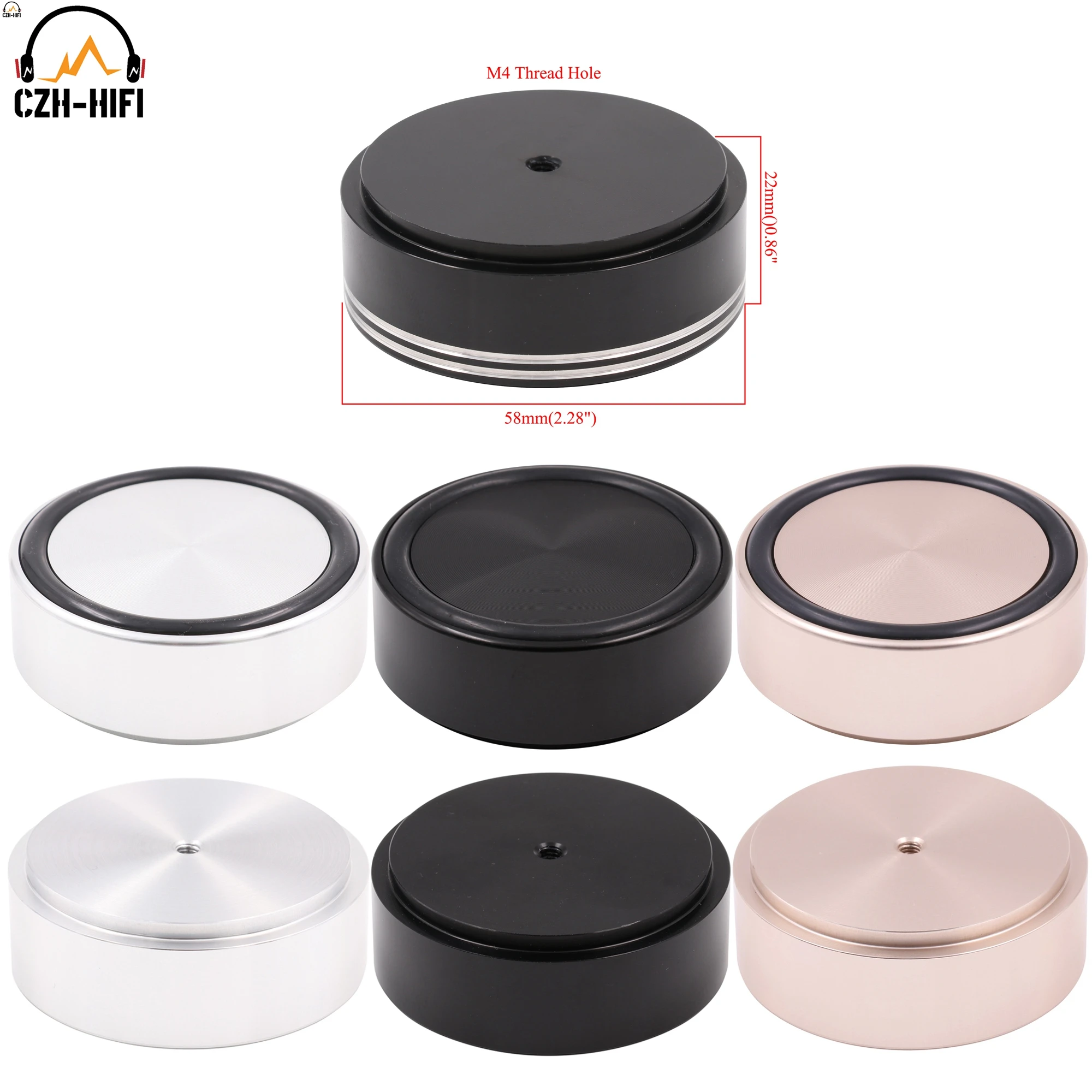 

1pc 58x22mm Solid Aluminum Feet Pad Stand Base Isolation Mat For Speaker Amplifier Turntable Subwoofer Cabinet Radio DAC Heavy