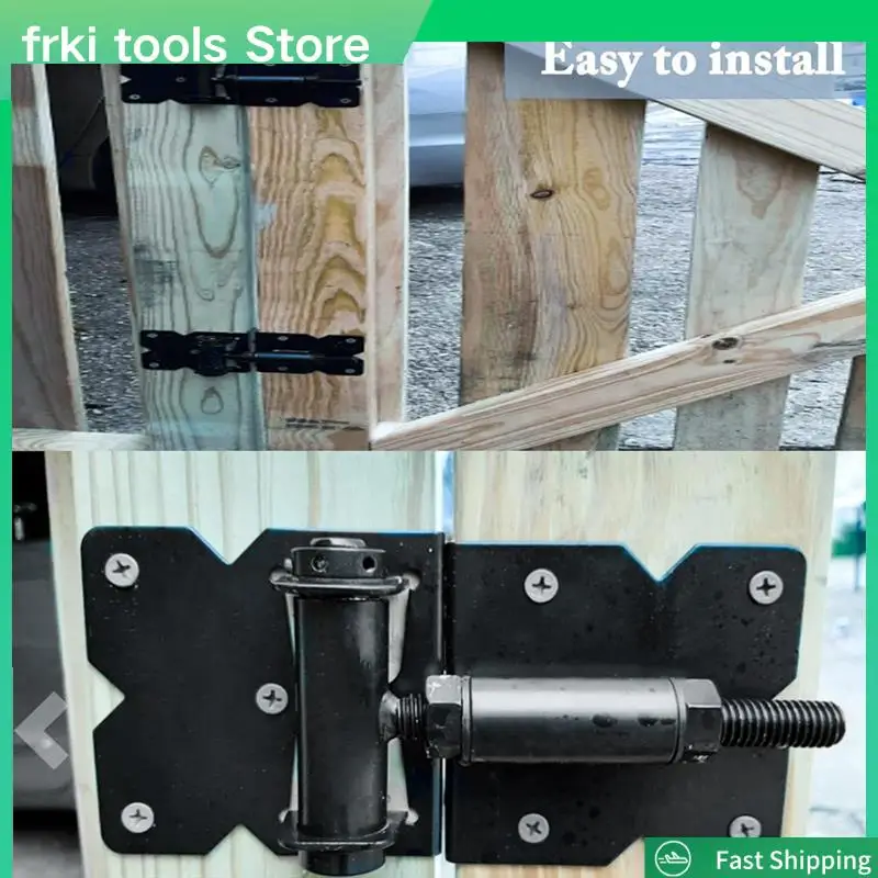 

2 Pack Self Locking Gate Latch Hinges Set Heavy Duty Hardware Hinges For Vinyl And Wood Fence With Installation Screws-A79G