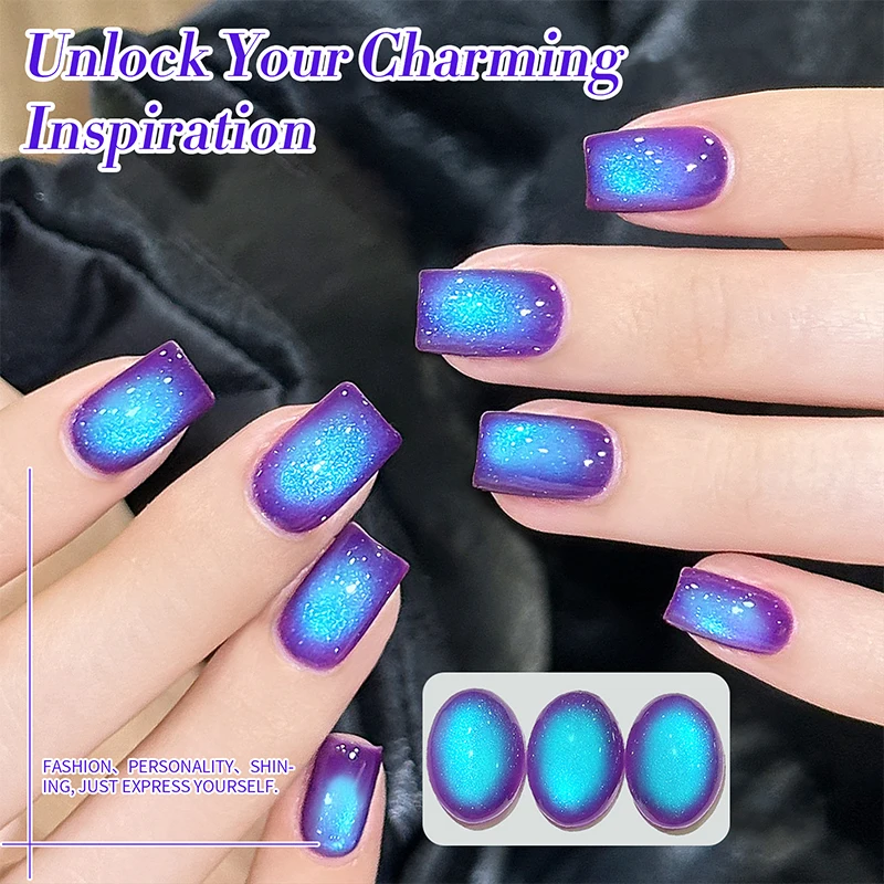 جل مغناطيسي BORN PRETTY HEMA TPO Free Blueberry Cat 10 مللي جل مغناطيسي شبه دائم يحتاج إلى علاج مصباح الأشعة فوق البنفسجية مع عصا مغناطيسية