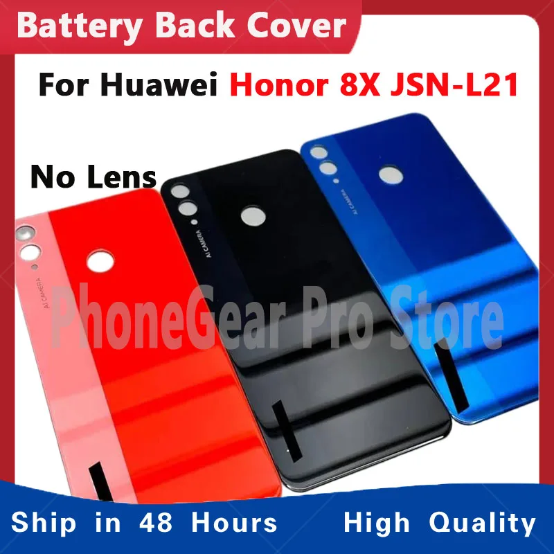 A+++ For Huawei Honor 8X JSN-L21 Battery Cover Rear Glass Door Housing Case Back Panel For Honor 8X Battery Cover+Adhesive