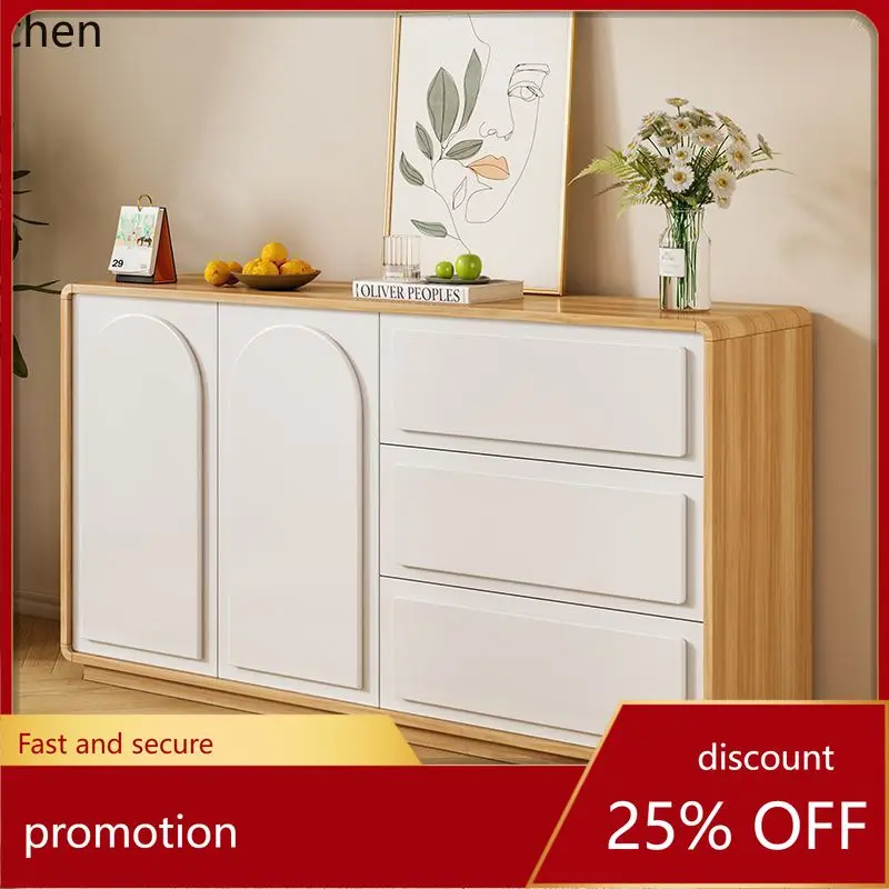 HXL Cream Style Dressing Table Solid Wood Storage Living Room Wall-Mounted Storage Dressing Table