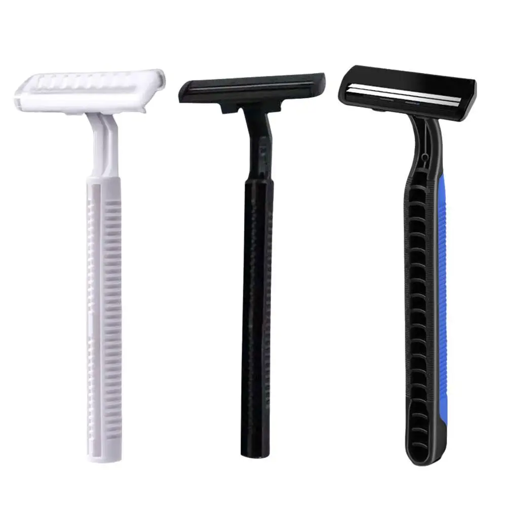 10PCS Disposable Whiskers Shaving Shavers Body Trimmer Stainless 2 Layers Blade Razors for Men Women Hotel Appliances