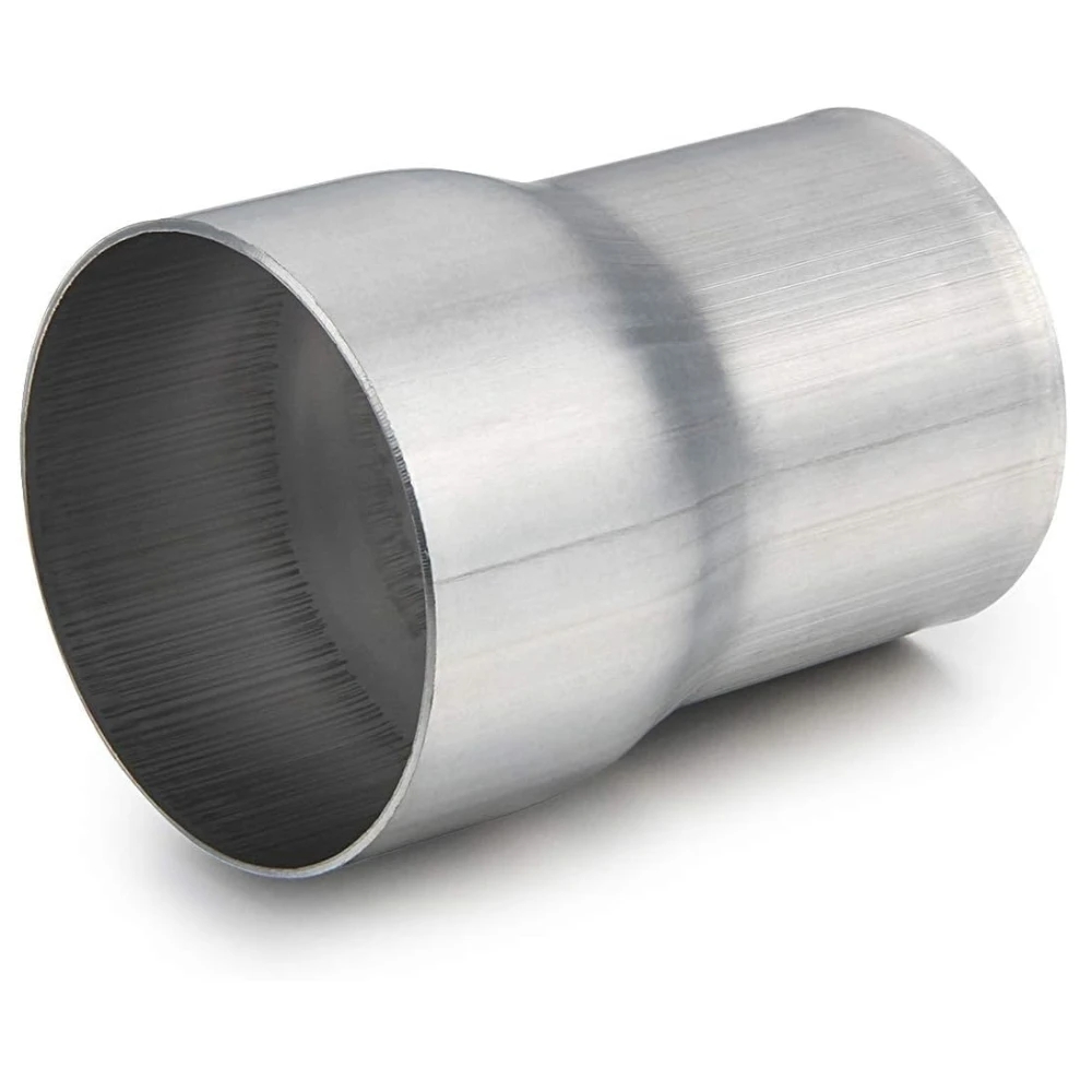 Konektor Adaptor Knalpot 2.5 inci ID ke 3 inci ID, Peredam Pipa Knalpot 4 inci Panjang Keseluruhan, Baja Tahan Karat 304