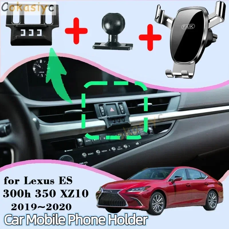Автомобильное крепление для Lexus ES 300h 350 XZ10 2019 2020, вентиляционное отверстие, автоматический держатель для мобильного телефона, кронштейн для мобильного телефона, гравитационная подставка, аксессуары