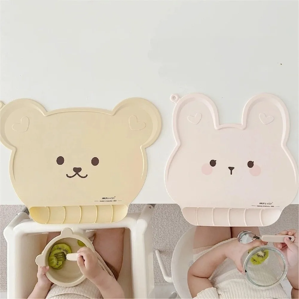 Cute Bear Shape Baby Silicone Placemat Waterproof Food Grade Kids Table Mat Heatproof Baby Feeding Baby Placemat Baby