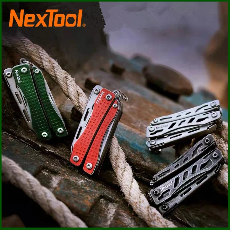 NexTool Mini Flagship Red/Green 10 IN 1 Multi Functional Folding EDC Hand Tool Screwdriver Mini Pliers Bottle Opener Outdoor
