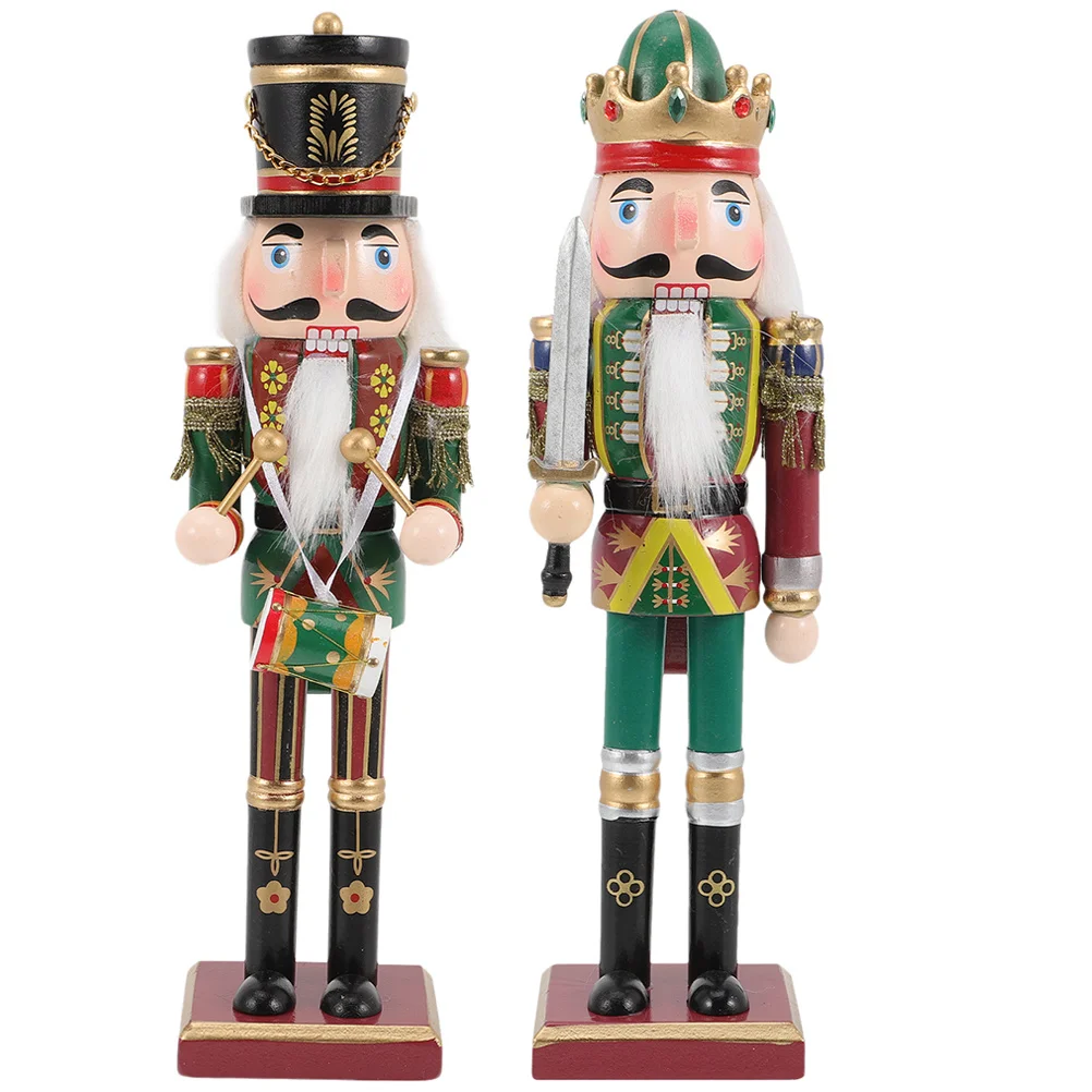 

2Pcs Wooden Nutcracker Christmas Decor Xmas Nutcrackers Craft for Holiday Room Decoration Xmas Ornaments Nutcracker Decorations