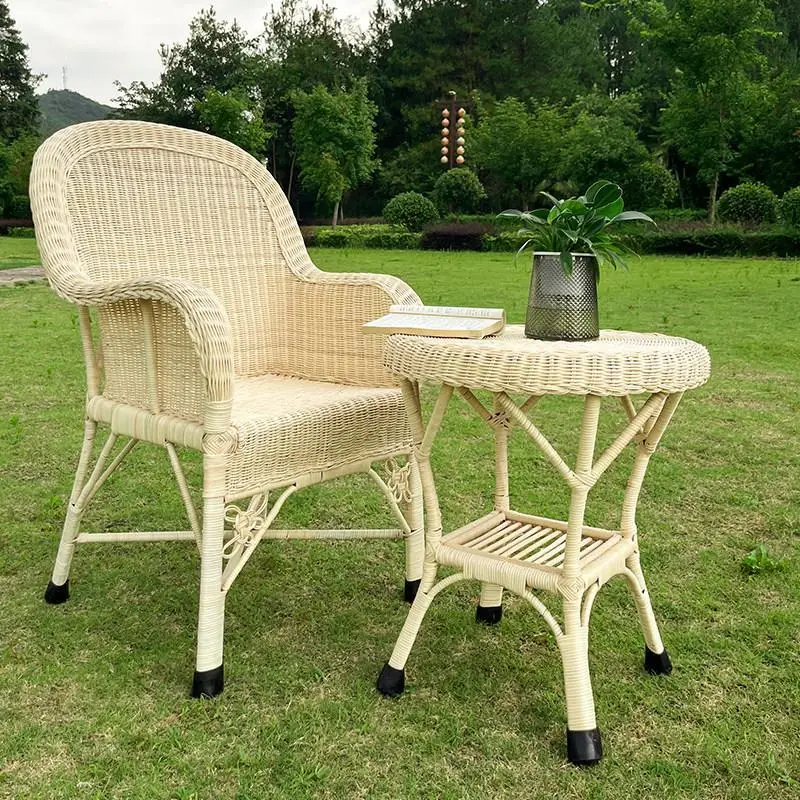 rattan high back chair, natural rattan weaving, household balcony living room, leisure chair