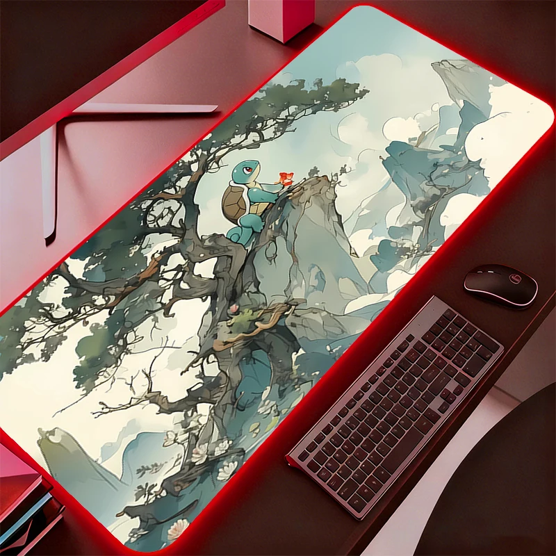 

RGB Mouse Pad Computer Speed Type Carpet Mat For e-sports Players Laptop Pikachu Mousepad Keyboard LED Pokemon Desk Mat