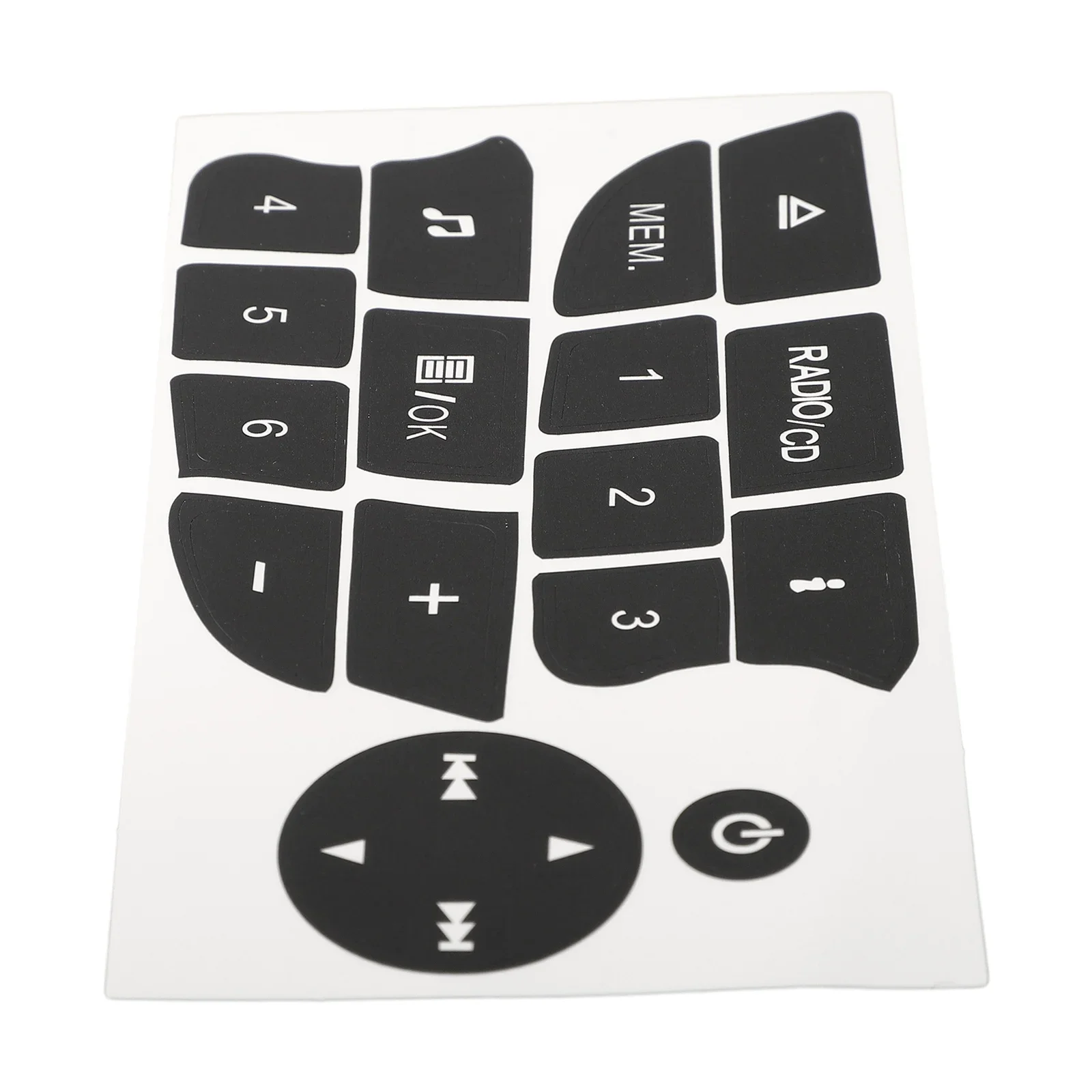 Radio CD Control Button Repair Vinyl Sticker Overlay Compatible with For Clio 2009 2010 2011 and 2009 2010 2011