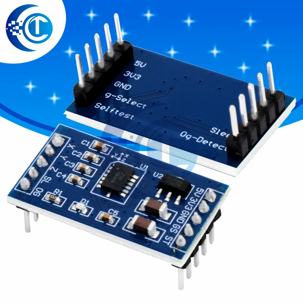 Dual-Compatible Accelerometer Sensor Module - MMA7361/MMA7260 3.3V/5V for Arduino & Raspberry Pi
