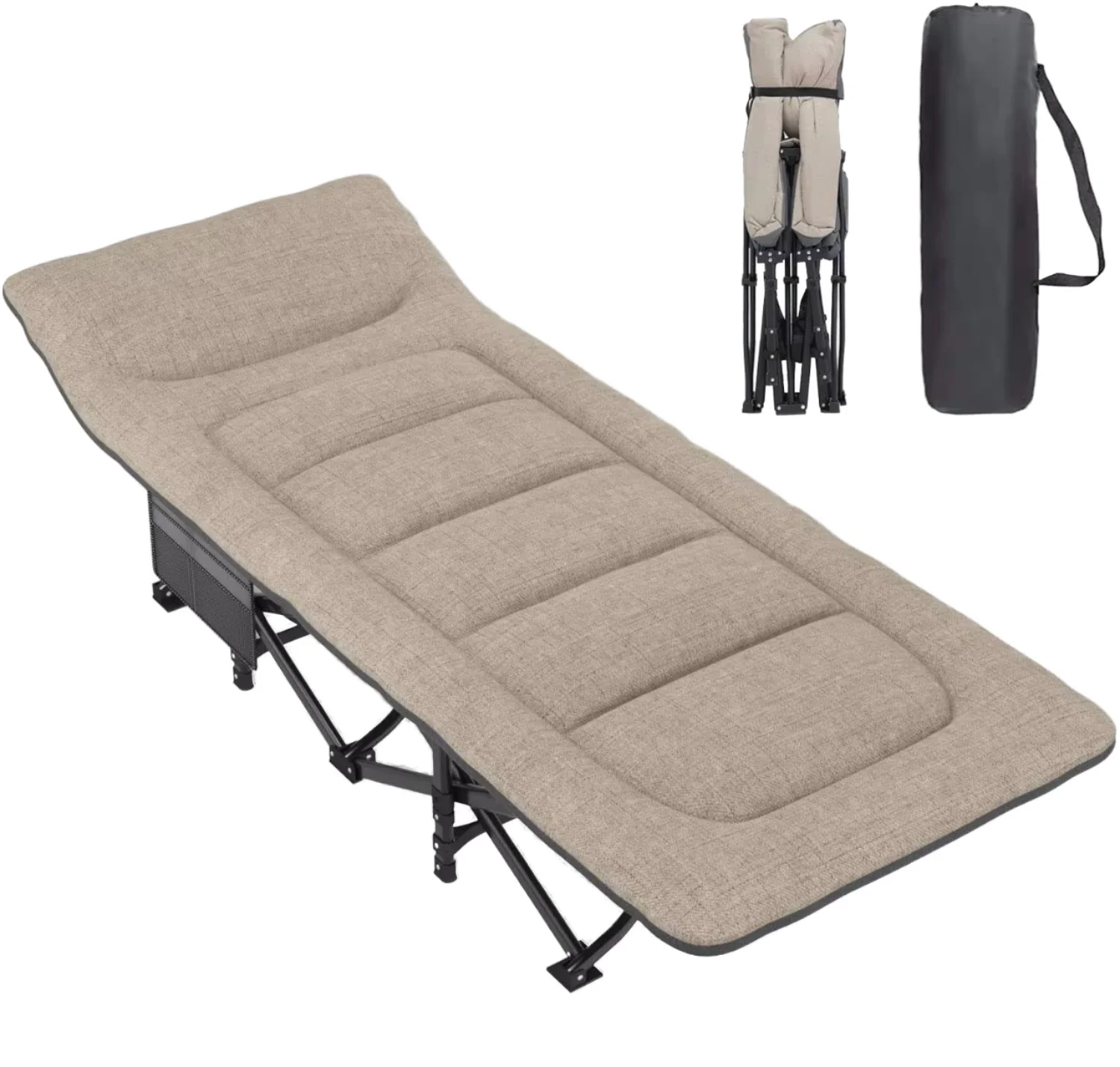 High Quality Modern Design Portable Folding Cot Bed Customizable Soft Camping Bed with Metal Frame for Outdoor & Hospital Use