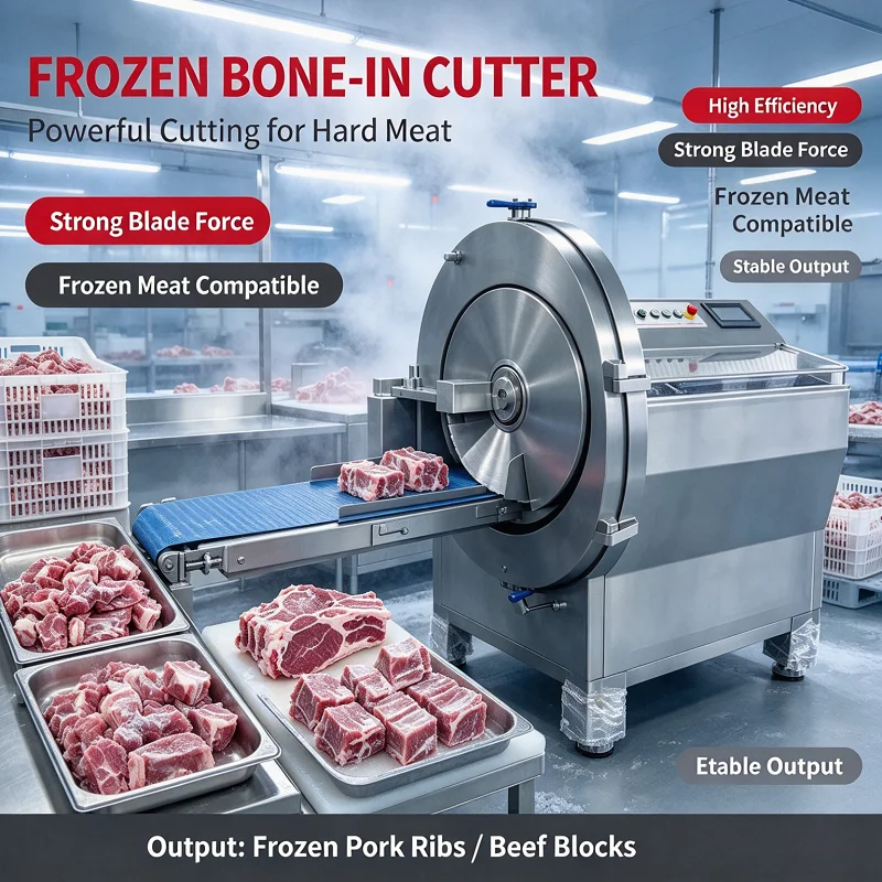 Electric Frozen Bone Saw Machine Stainless Steel Automatic Adjustable Thickness Meat Cutter Pig Sheep