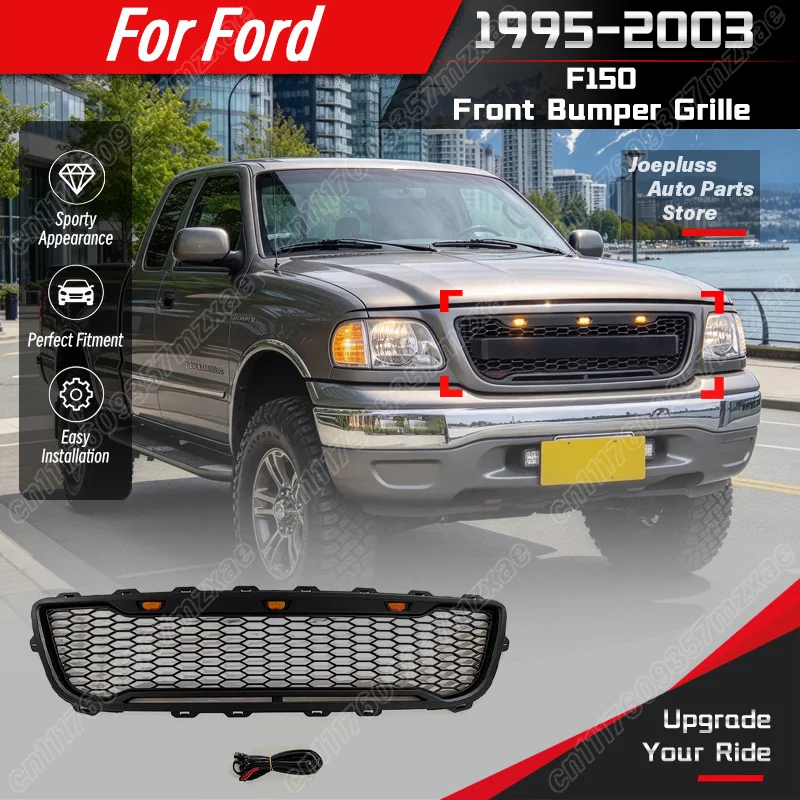 For Ford F150 1995 1996 1997 1998 1999 2000 2001 2002 2003 Car Front Bumper Grille Sport Style Vehicle Honeycomb Mesh Grille Kit