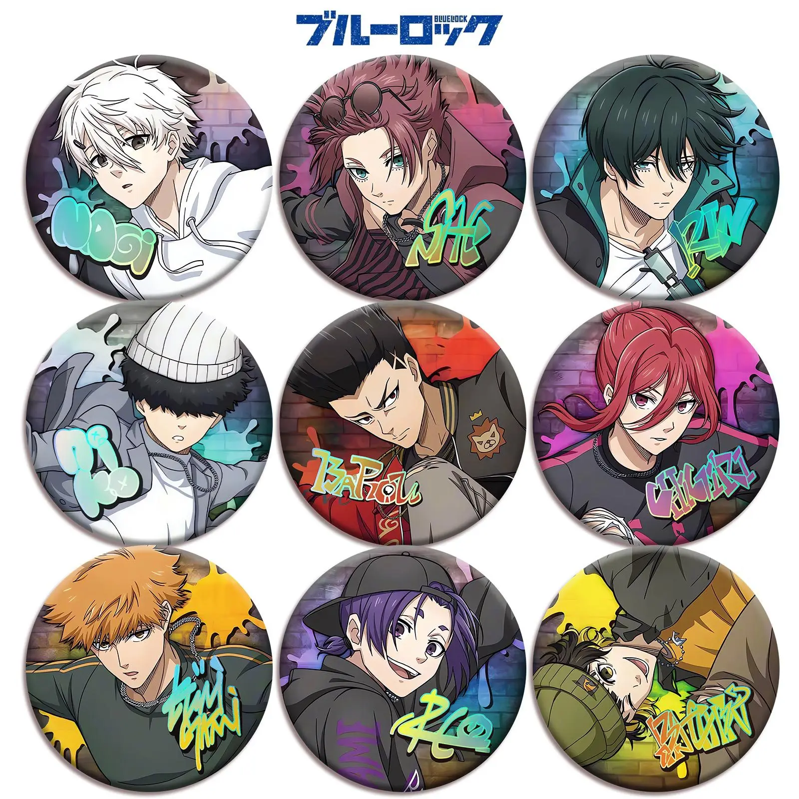 

Anime BLUE LOCK Chigiri Hyoma Nagi Seishiro Rin Itoshi Cosplay Skateboard series tinplate badge High appearance level brooch