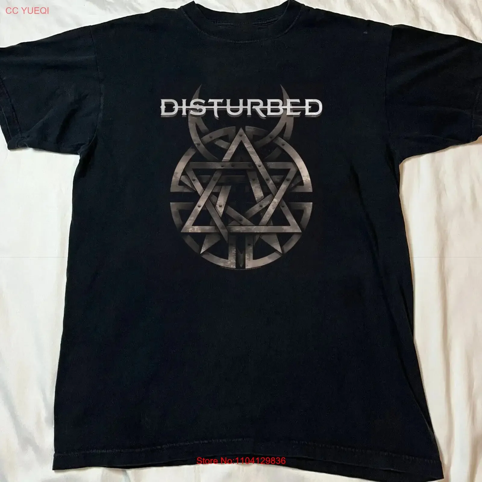 Disturbed Logo Black Cotton All size S 5XL T shirt AD595 vintage Washed Stylish Soft graphic Versatile Unisex streetwear Casual