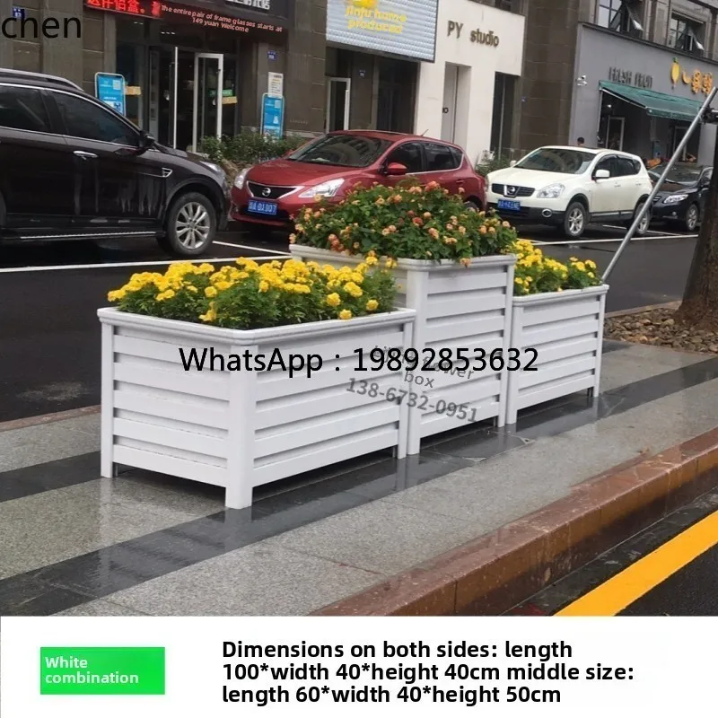 ZZ Alloy Flower Box Outdoor Combination Seat Flower Bed Courtyard Outdoor Balcony Flower trough