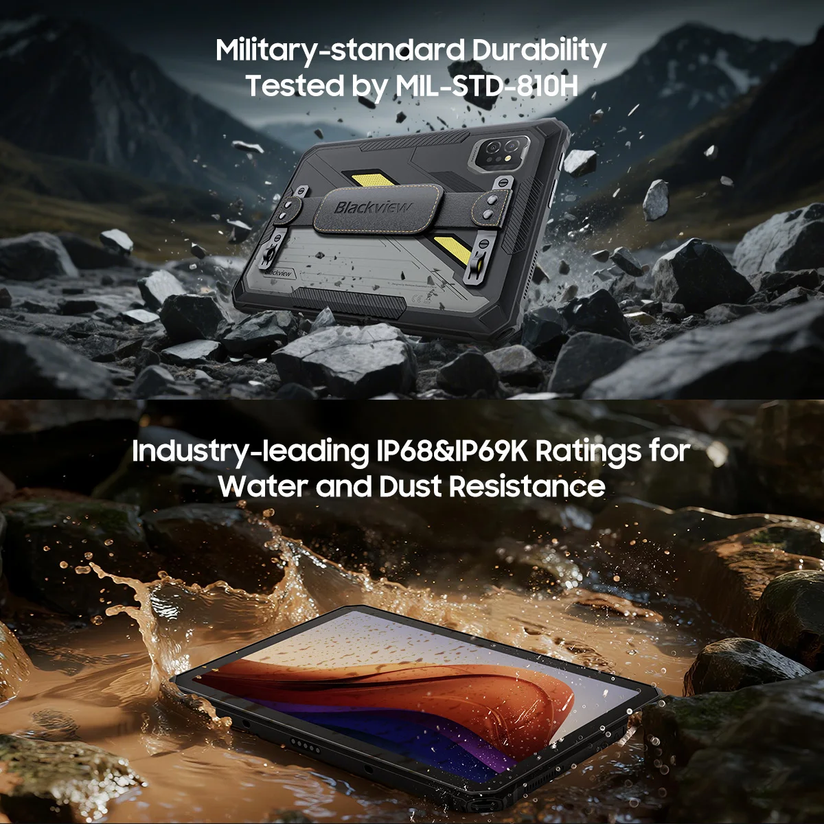 2025 NEW Blackview Active 7 Rugged Tablet 11-inch FHD Tablets 24GB(8+16)RAM+128GB ROM 10000mAh Smartphone Pad PC Android 15 NFC