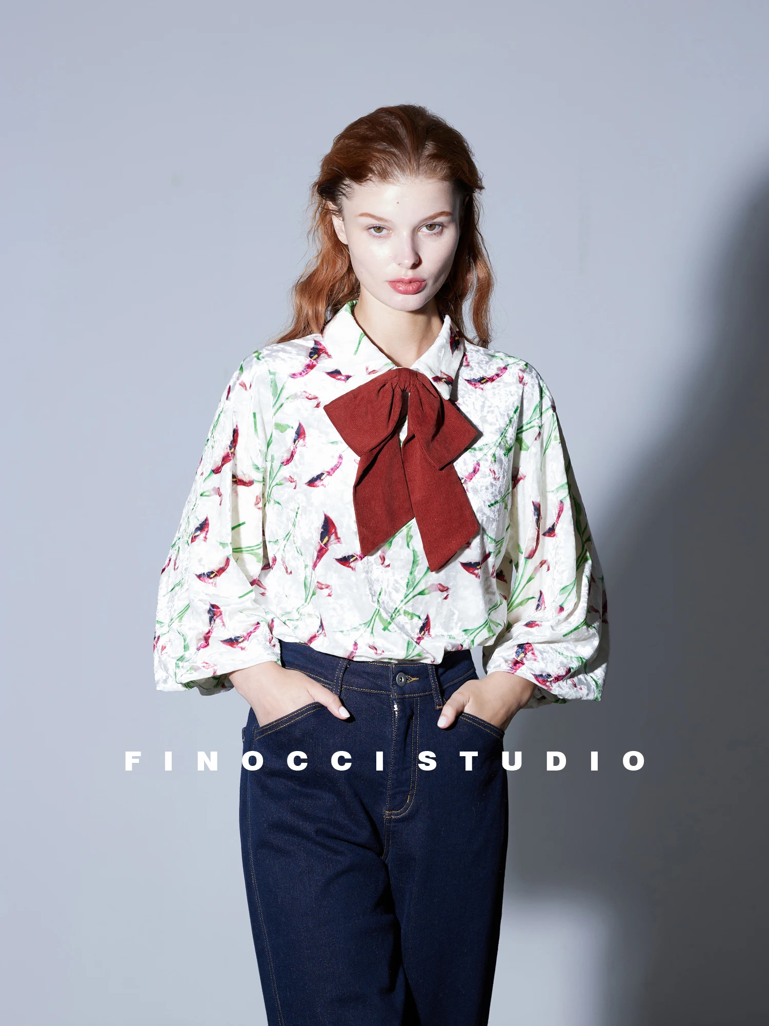 

Романтический рукодельный бархатный свитер с узором «узелок» от FINOCCI, свободный крой, длинный рукав, смесь полиэстера