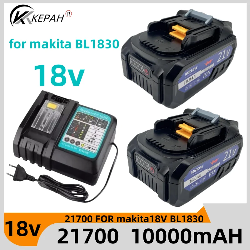 

21v 5S2P 10000mAh 21700 for Makita18V BL1830 lithium-ion rechargeable power tool battery 21V BL1860 BL1850 BL1860B BL1840