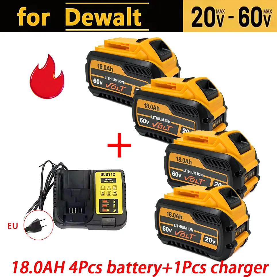 Voor Dewalt 60V 18.0Ah Batterij Vervanging Li-Ion Batterij DCB609 DCB200 DCB205 DCB606 DCB206 DCB209 DCB182 Power Tool Batterij