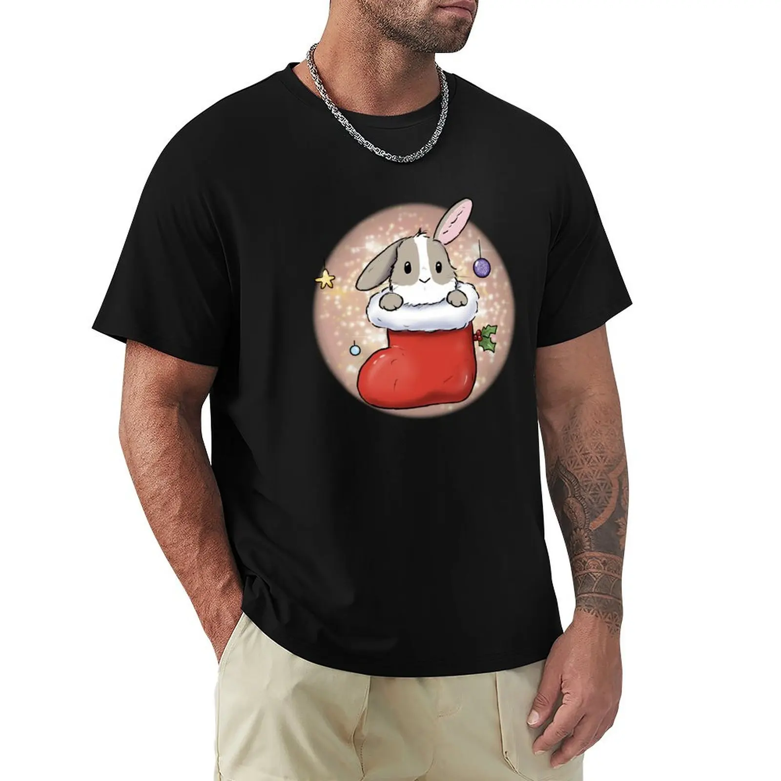 Christmas bunny stocking T-Shirt Quick Dry Training Short Sleeve Tee