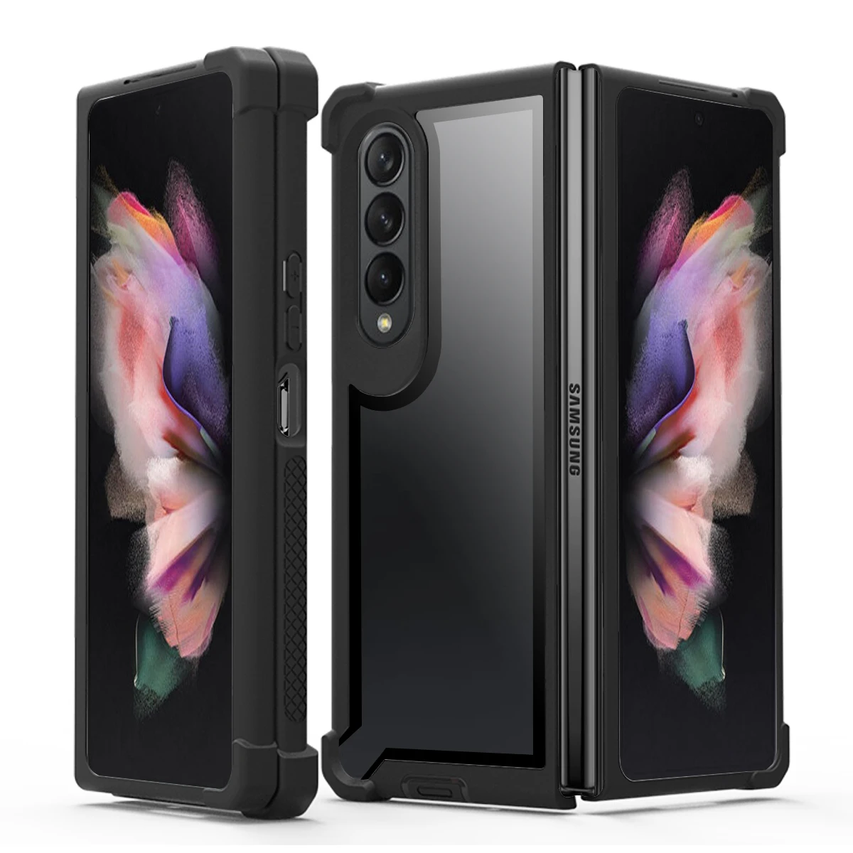 밀리터리 등급 에어백 보호 디펜더 커버, 갤럭시 Z 폴드 6, Z 폴드 5, Z 폴드 4, Z 폴드 3, 충격 방지 헤비 듀티 아머 케이스