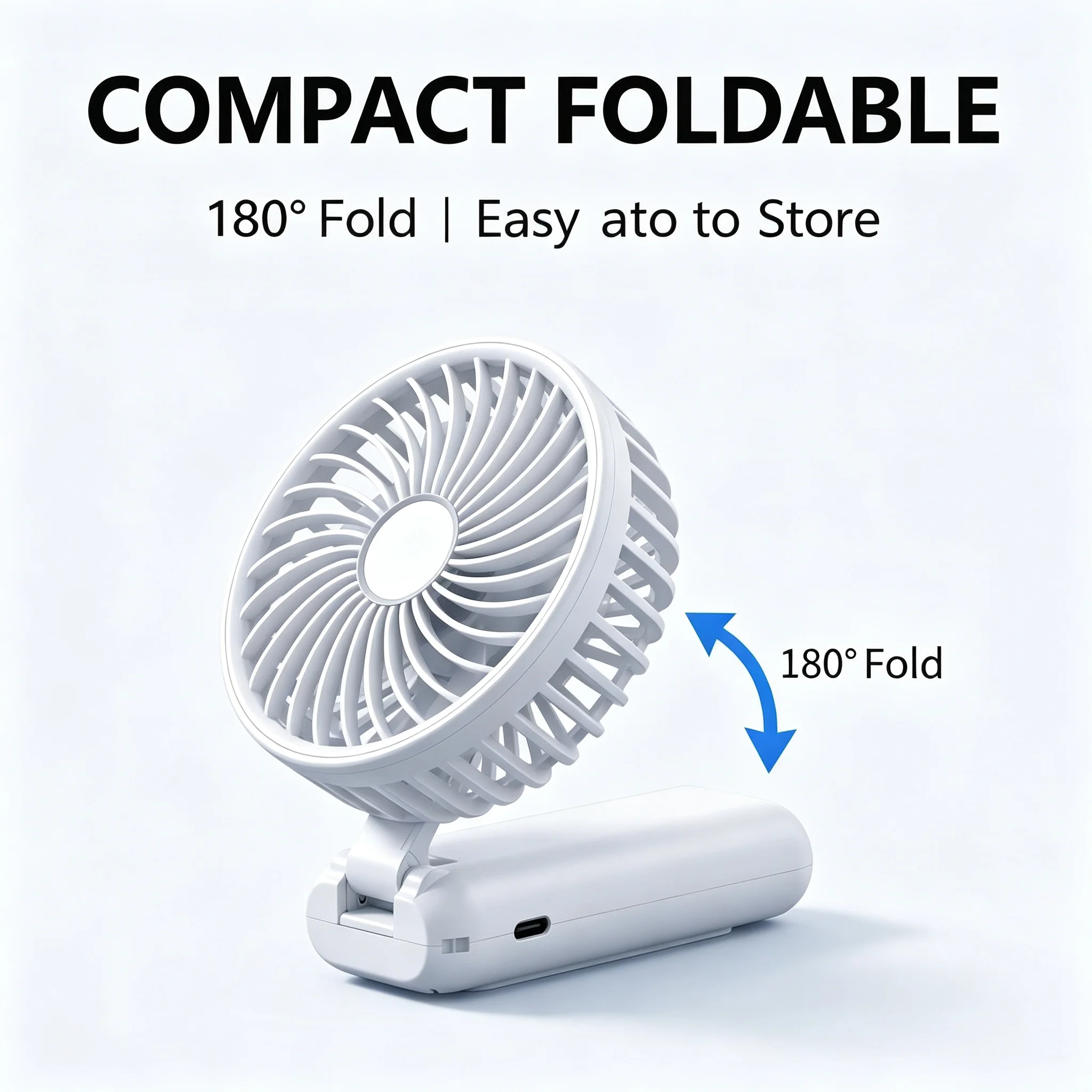 M2 Portable Neck Hang Fan,1503 RC Brushless Motor,Type-C Rechargeable,Long Battery Life
