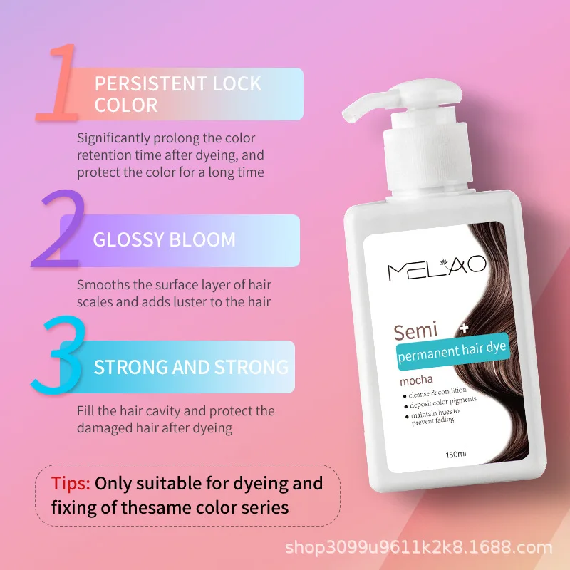 بلسم وشامبو إيداع الألوان 3 في 1 من ميلاو - صبغة شعر طبيعية تعتمد على نباتات لللون الرمادي والأحمر، مغذية ولون-إنها #3