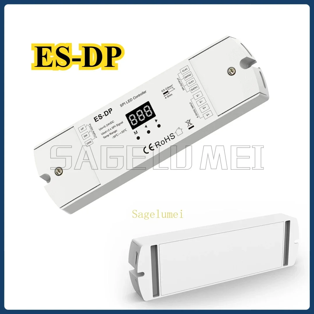 ES-DP Skydance DC5V-24V Dual Push Button SPI Controller Dimmer Stair Light TTL Controller White LED Strips for WS2811 Ws2812 RGB