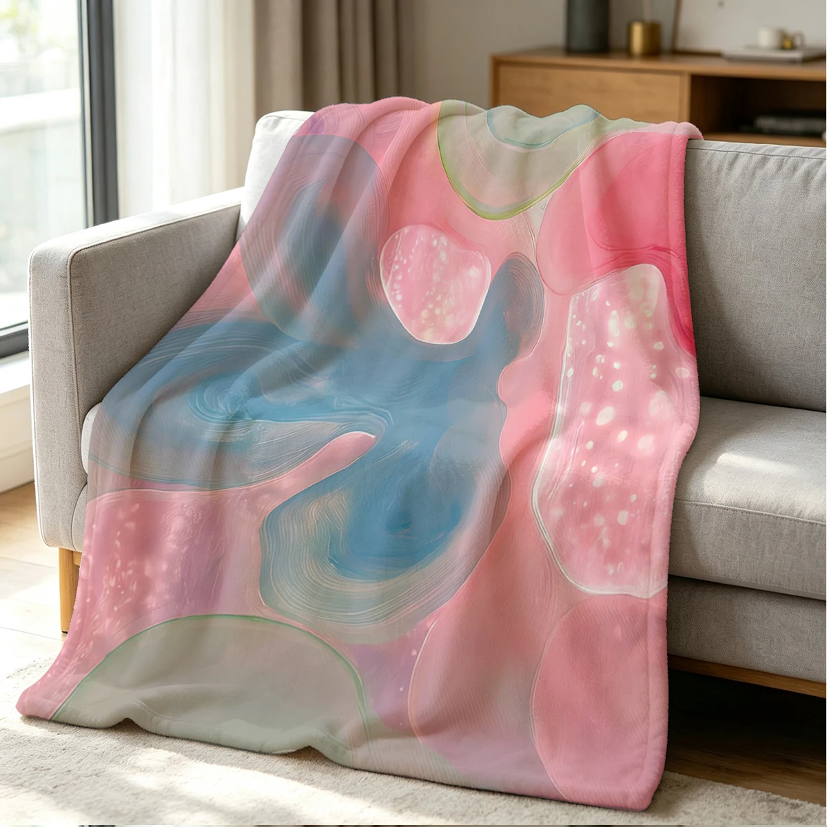 Color Flow Blanket Soft Cozy Throw for Sofa Bed Festive Holiday Decor Gift for Kids and Adults,Lightweight and Warm