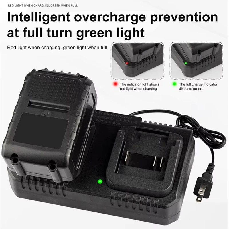 Dual Battery Charger for BL1415 BL1815 BL1830 BL1850 3.0A 18V 21V MAX Li Ion Battery Fast Charger 2 Slot EU Plug-ABWY