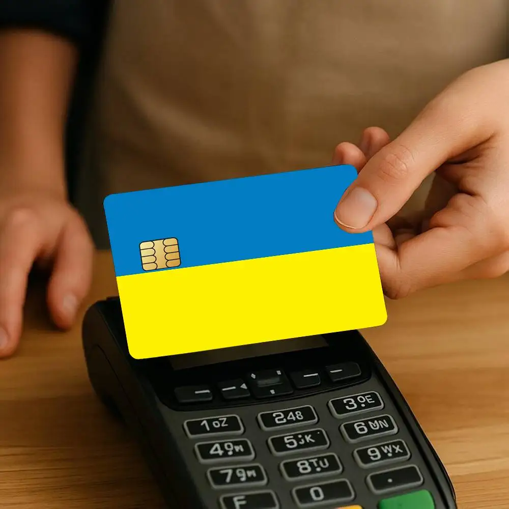 Flag Ukraine Credit Card Stickers Skin For Bank Bus Metro 4PCS Cover Film Gift
