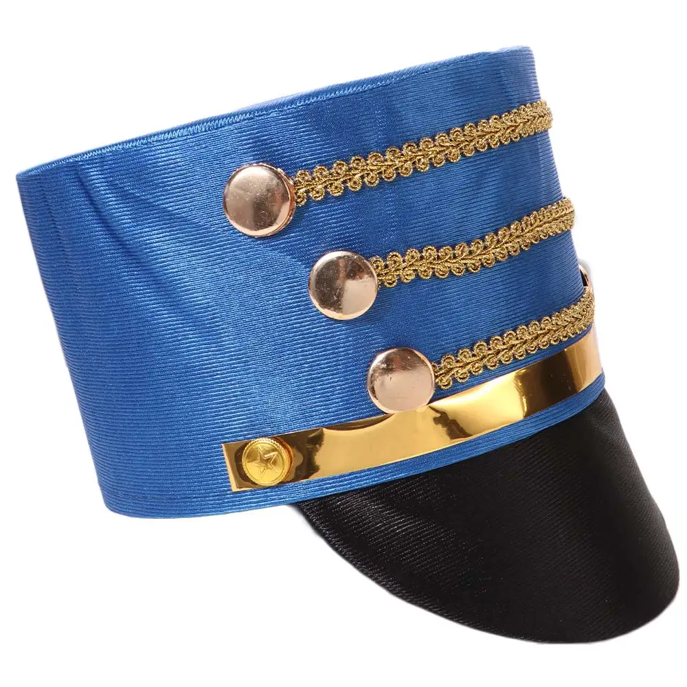 Hat-nutcrackers Marching Band Hat Cosplay Show Gold Trim Strips Drum Major Master Hats Photography Themed Party Soldier Top Cap