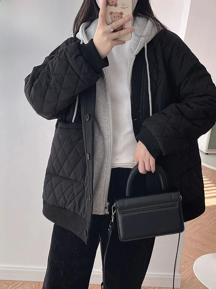 

Новая осенне-зимняя повседневная модная стеганая куртка с капюшоном и утеплением из хлопка, трендовая женская одежда