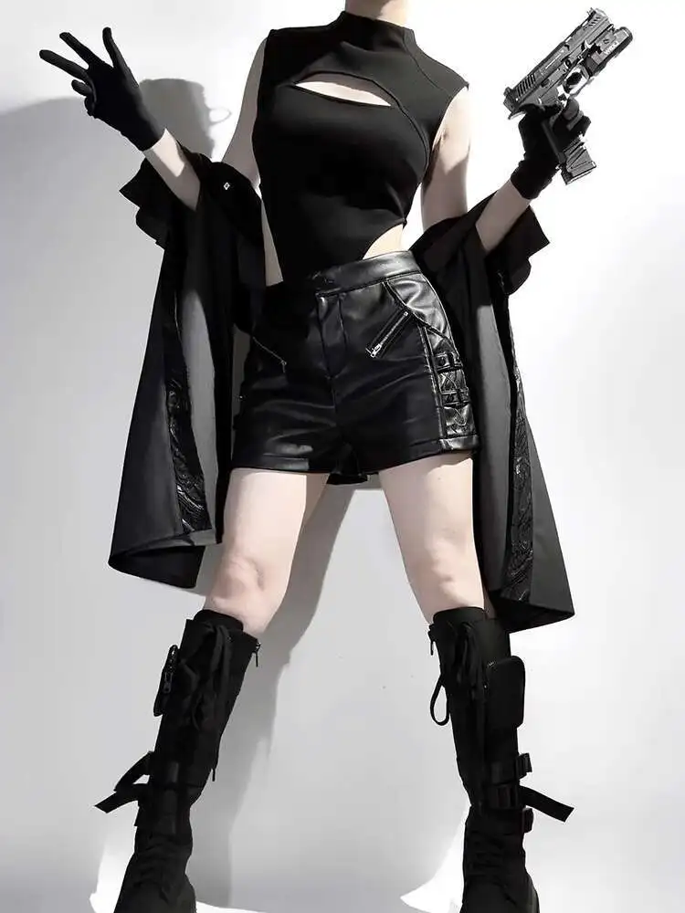 

New Lolita Black Sheep Research Society Dark Long Sleeves Tops Shorts Cool Functional Wind Suit Carnival Halloween Cos Cosplay