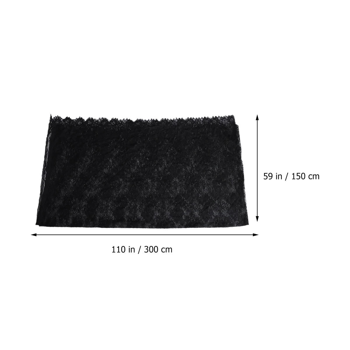 1pc Gauze Decorative Tablecloth Mesh Table Cloth Table Cover Lace Hollow out Flower Table Cover for Home (Black 300 x 150 cm)