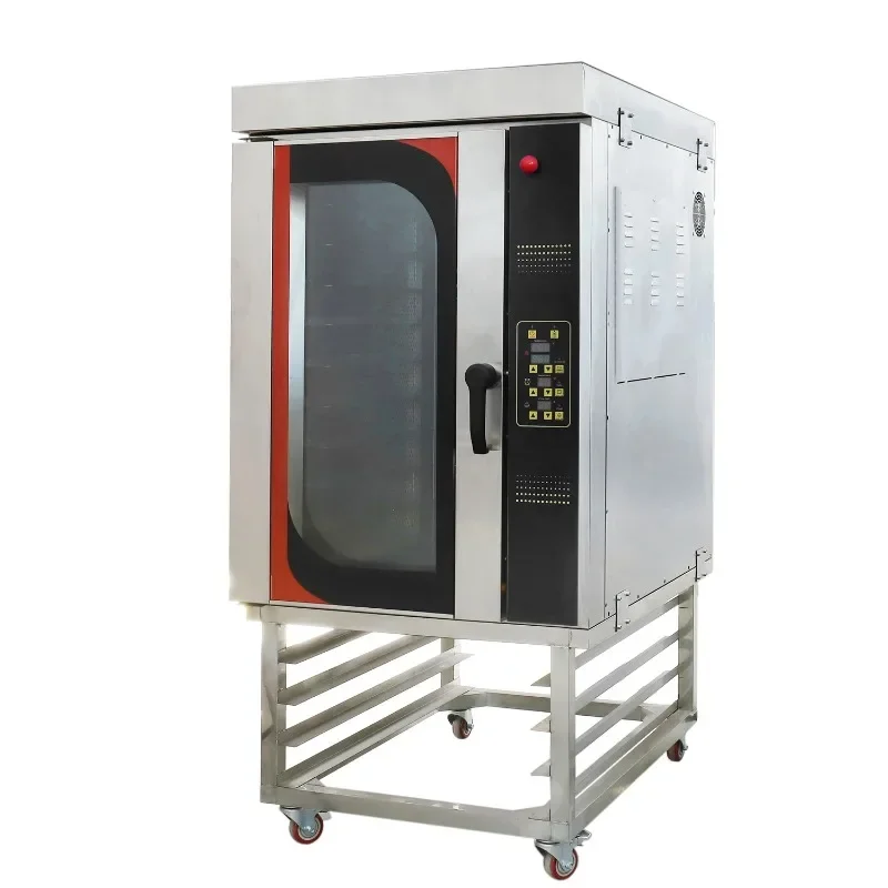 Electric Hot-Air Convection Oven 10 Trays Digital Control Panel with Trolley Cart To Carry The Trays