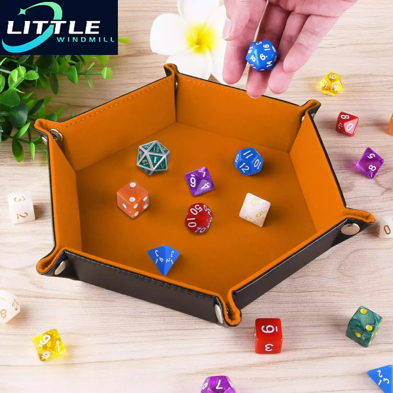 

1PC Hexagonal Velvet Fabric Dice Board Foldable storage tray for various board gamessuch as RPG, DND and other table games