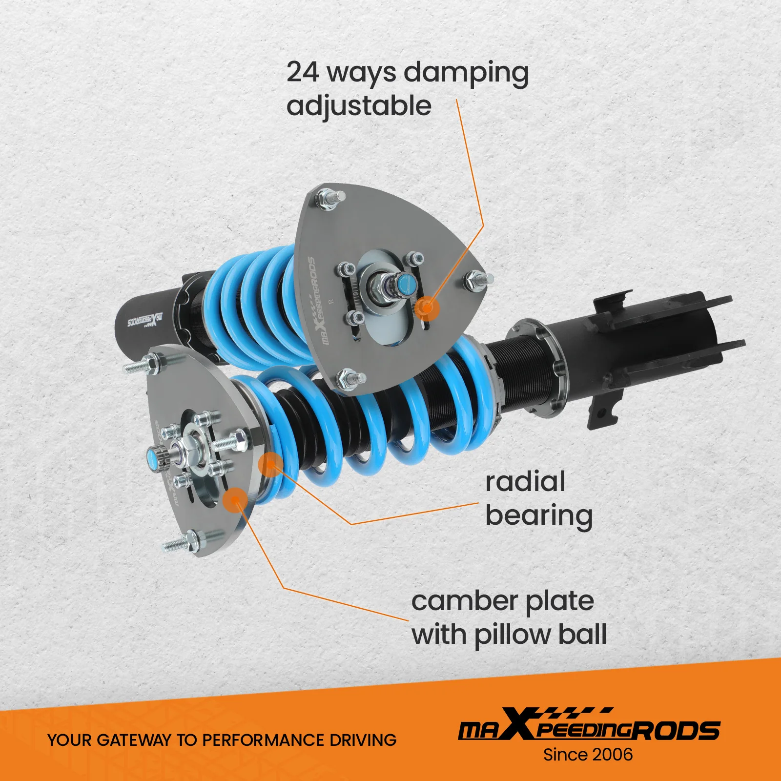 Maxpeedingrods COT6 Damper Coilover Shocks Kit for Subaru Legacy BL BP 2005 2006 2007 2008 2009