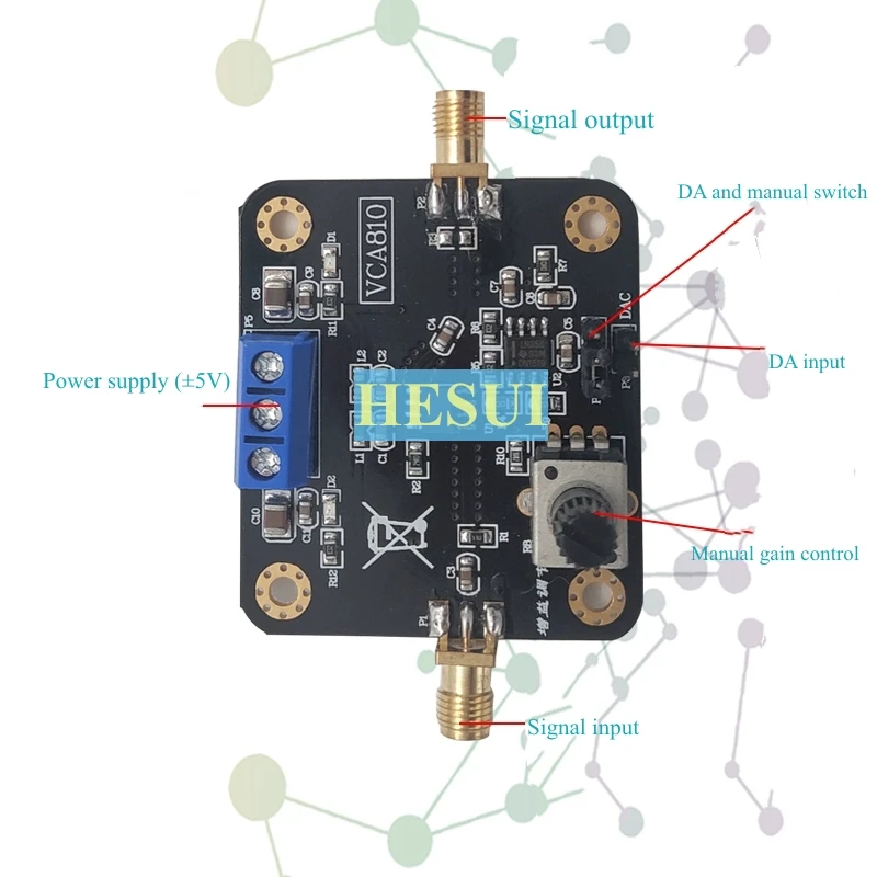 Voltage-controlled gain amplifier VCA810 adjustable gain voltage module electronic competition