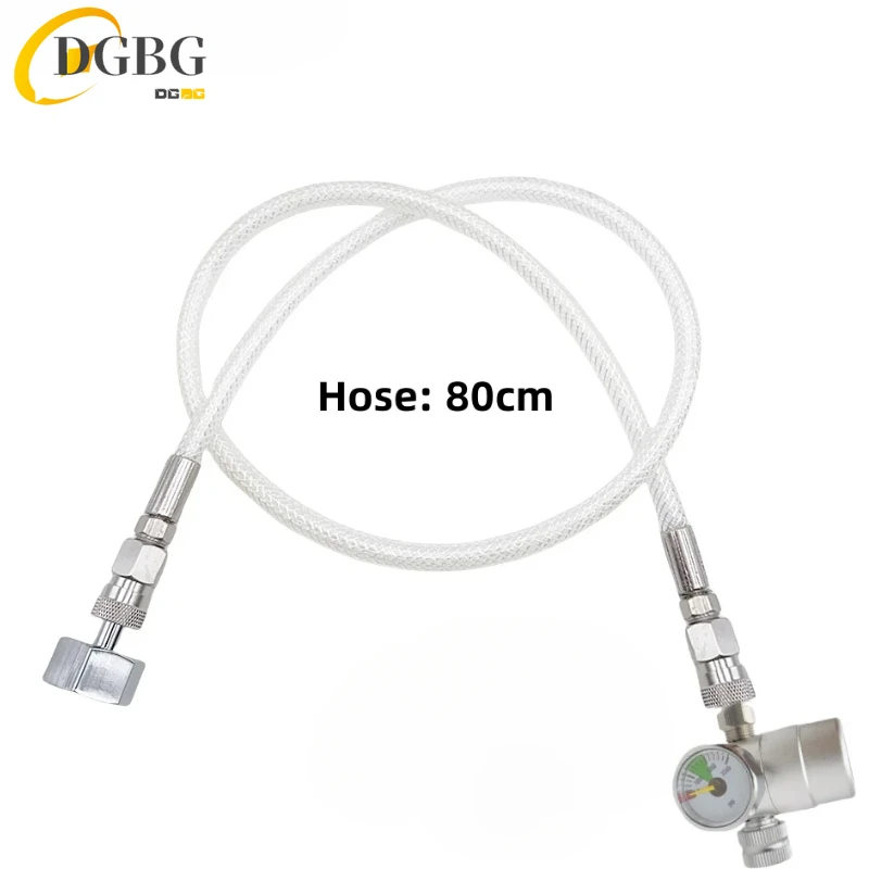 Whipped Cream Pressure Regulator Valves with 80cm Clear NO2 Gas Refill Hose For N2O 0.95L Cans