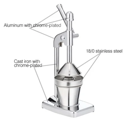 Convenient Stainless Steel Manual Fruit Juicer Portable Reverse Function Manual Juicer Household Commercial Use Home Kitchen