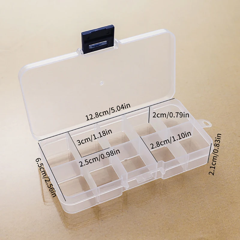 Nail Art Acessórios Caixa De Armazenamento, Organizador De Jóias, Caixa De Flores Secas, Recipiente De Strass, Manicure Tool Box, 10 Grades