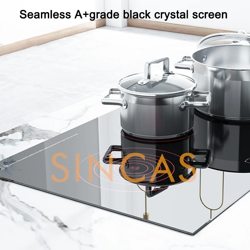 Fornello a induzione a tre teste Stufa elettrica in ceramica a tre fuoco incorporata Fornello a induzione commerciale per uso domestico Stufa multifuoco