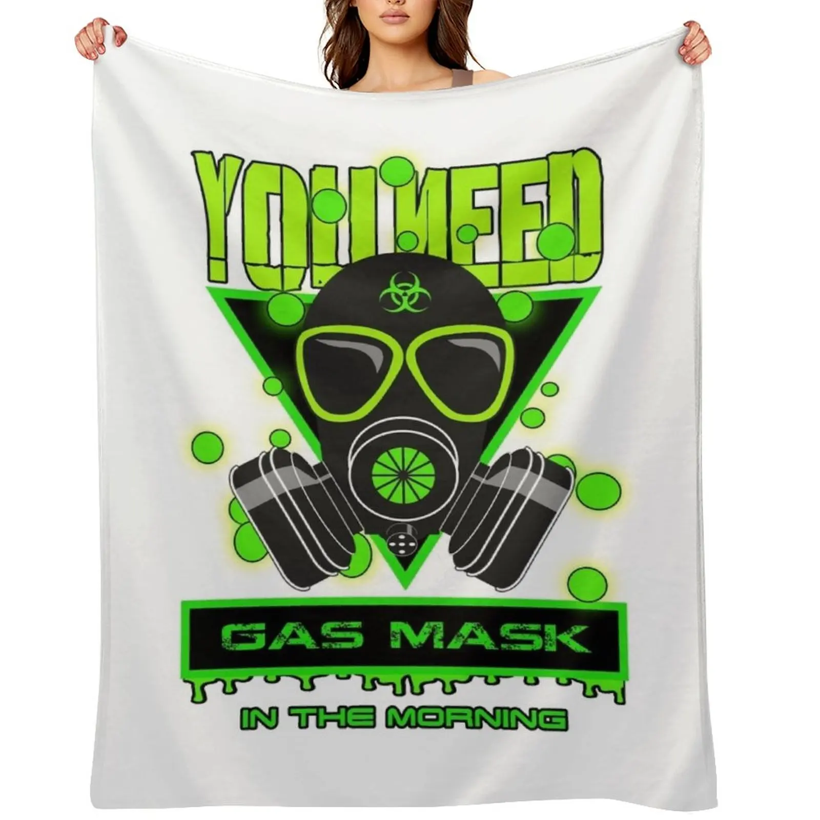 

you need gas mask Throw Blanket Sofa Throw Cute Retros Shaggy Blankets