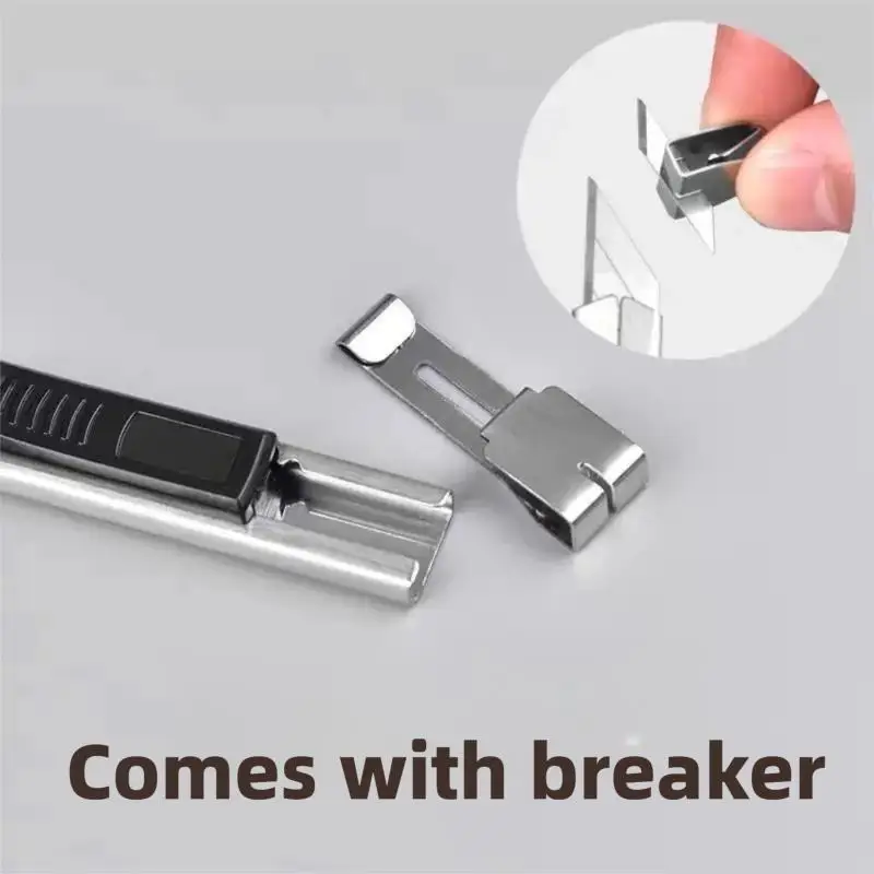 10-100pcs Stainless Steel Lockable Utility Knife Portable Office Supplies Metal Paper Handicrafts Cardboard Boxes Cutting Knife
