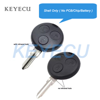 Keyecu Replacement Remote Control Key Shell Case With 3 Buttons - FOB for Mercedes-Benz Smart Fortwo 450 Forfour 451 Roadstar